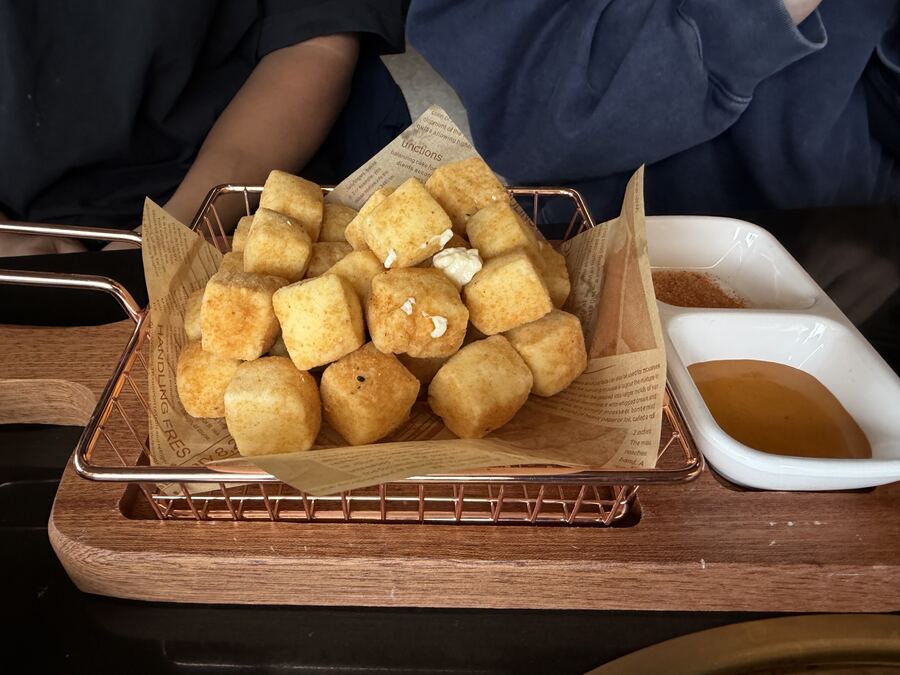 Shichimi fried tofu with dipping sauces