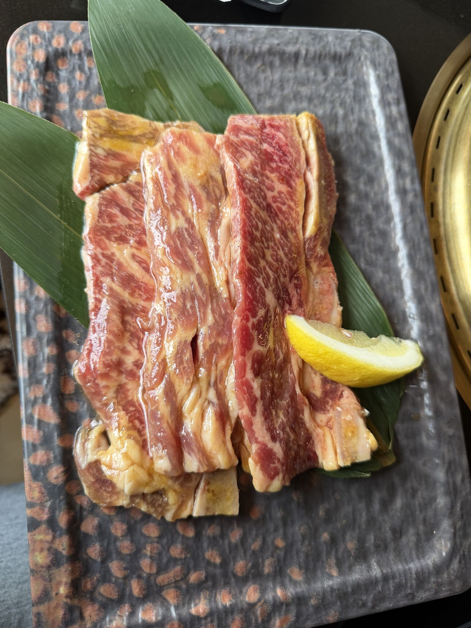 Marinated prime kalbi, ready for the grill